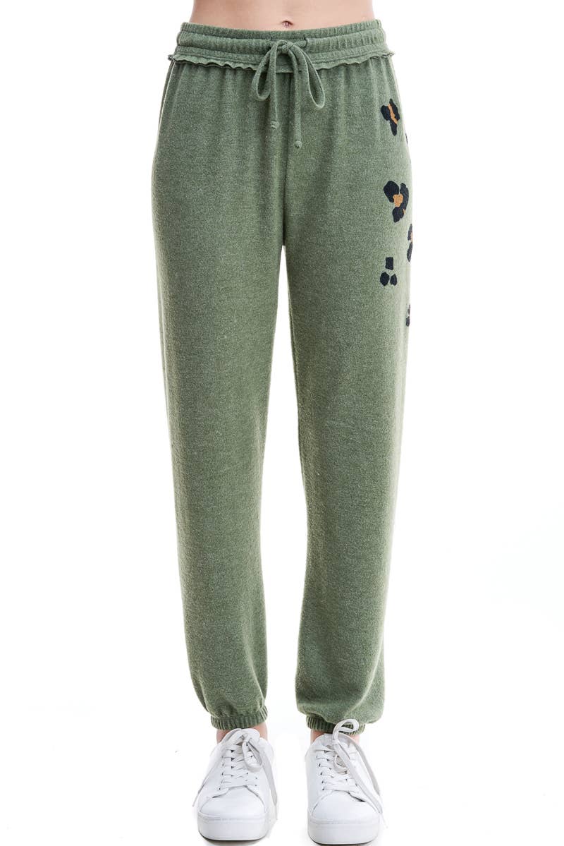 Maronie Womens Brushed Zebra Print Sweatpants Joggers